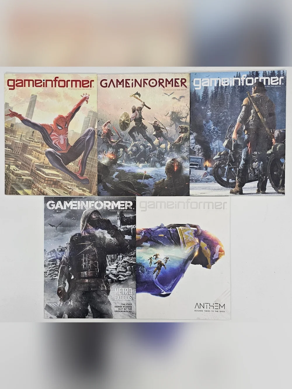 Game Informer Magazine 2018, Spider-Man, God Of War, Days Gone Lot Of 5, Unused